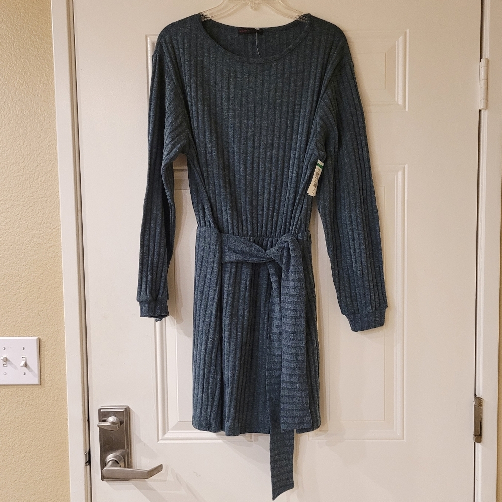 Fraiche By J Tie Front Long Sleeve Dress
